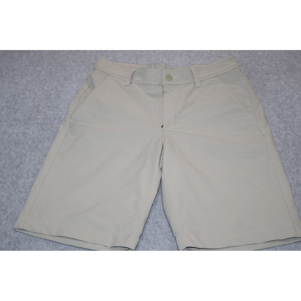 Under Armour Golf Shorts Mens 30 Tan Performance Flat Front Stretch **